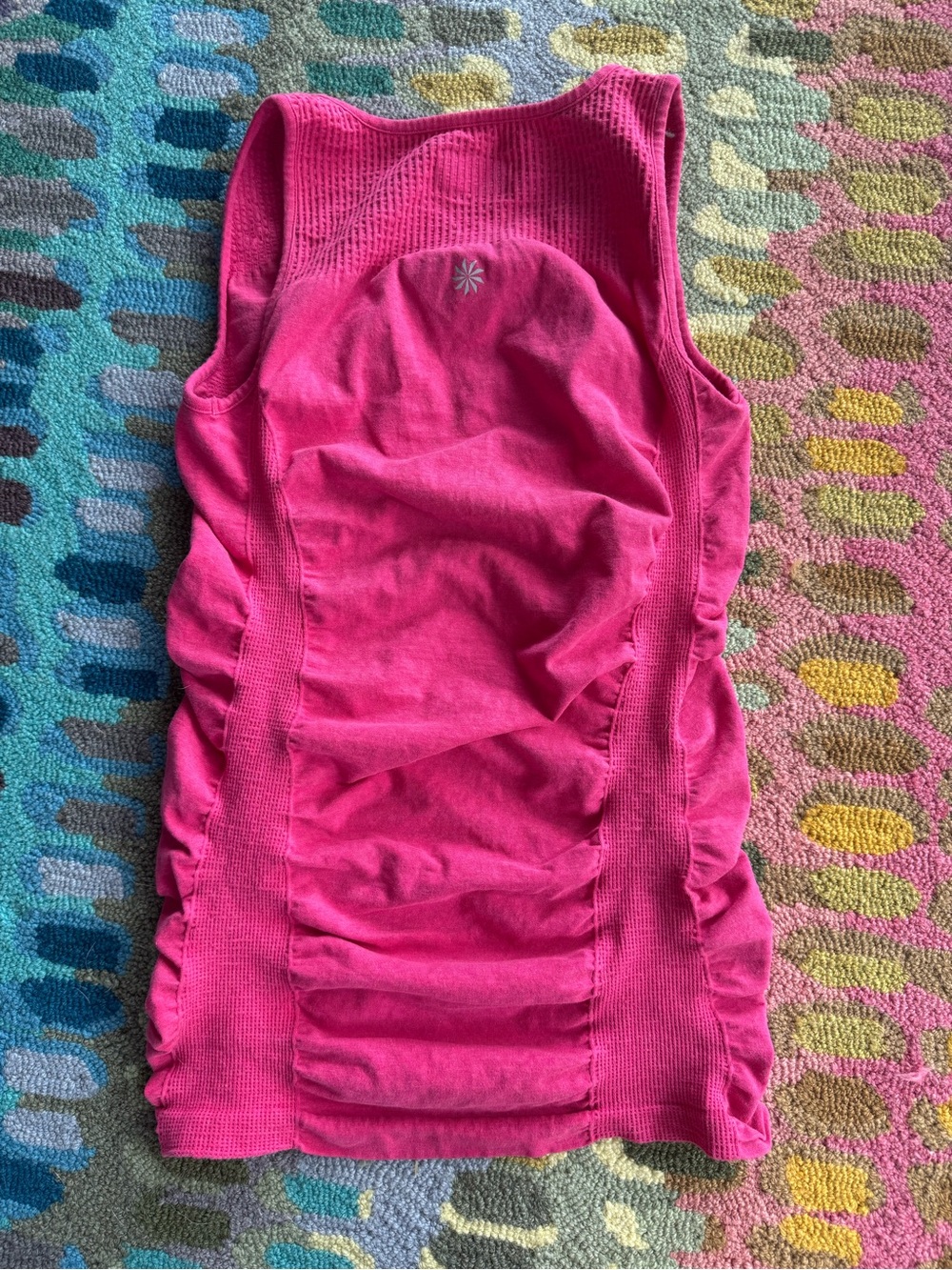 Athleta Hot Pink Ruched Racerback Tank - Picture 2 of 3